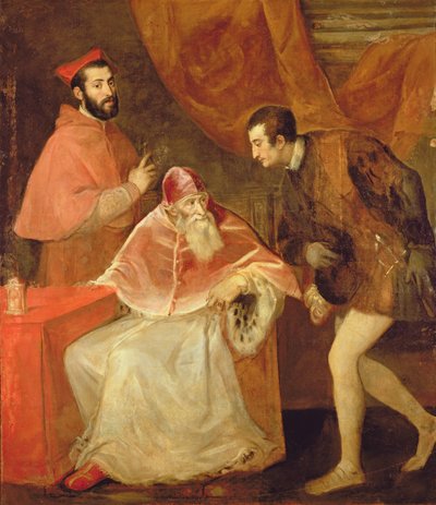 Pope Paul III and his Nephews by Tiziano Vecelli